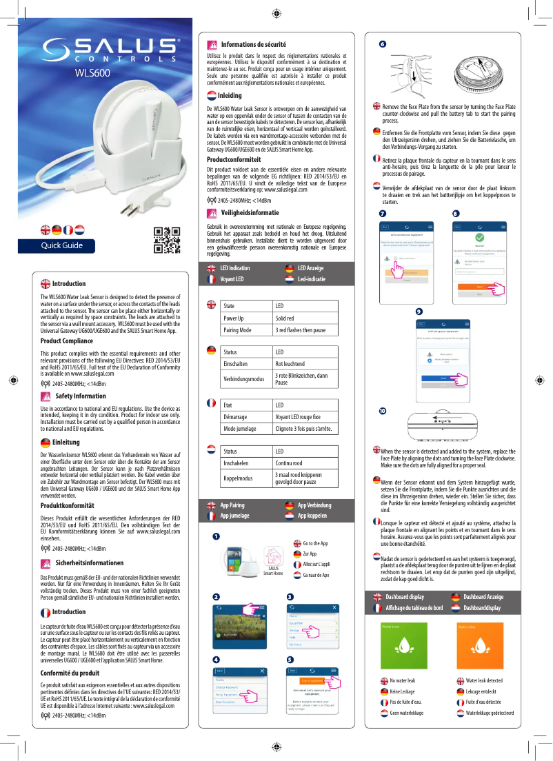 Imagen de la primera página del manual del dispositivo WLS600