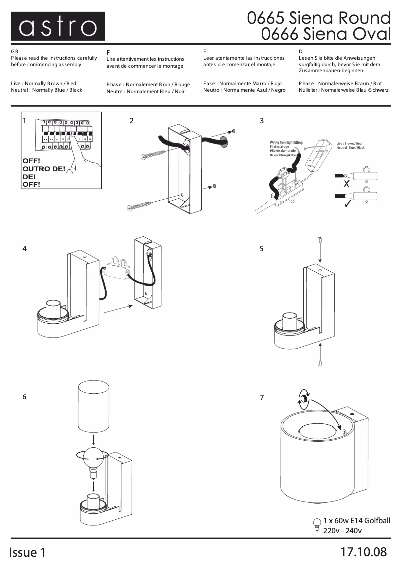 Page n°1 - Manuel utilisateur Astro Siena Oval