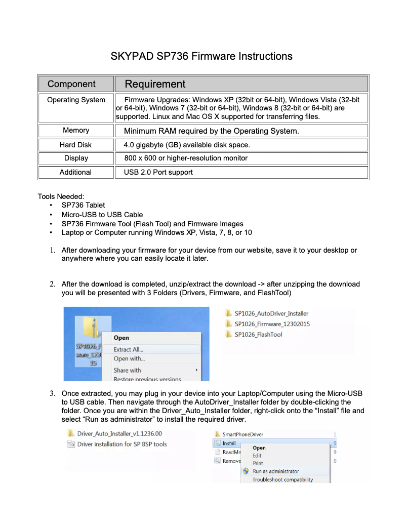 Page n°1 - Instructions / montage Skytex Skypad 7s