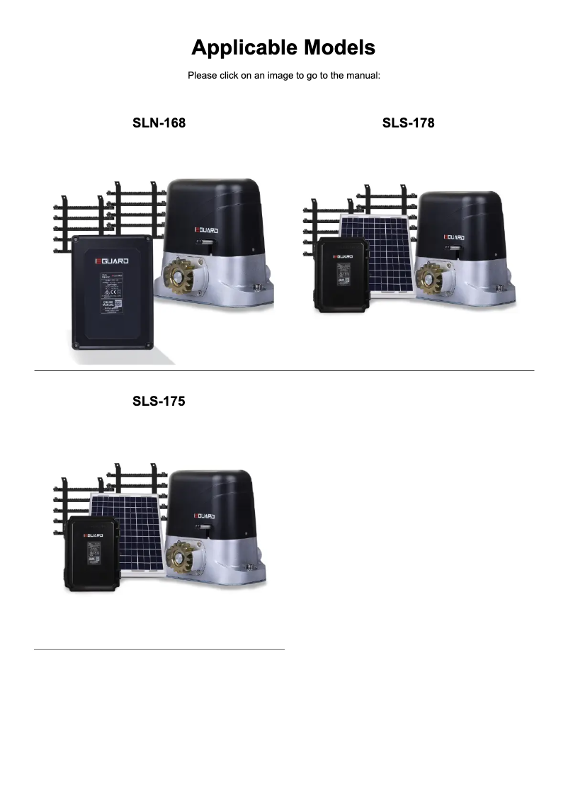 Page 1 de la notice Manuel utilisateur E-Guard SLN-168
