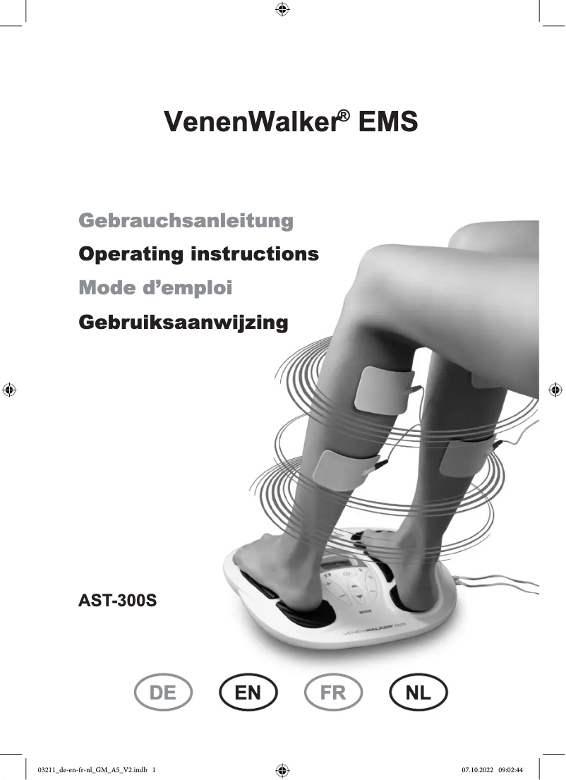 Image de la première page du manuel de l'appareil VenenWalker EMS AST-300S