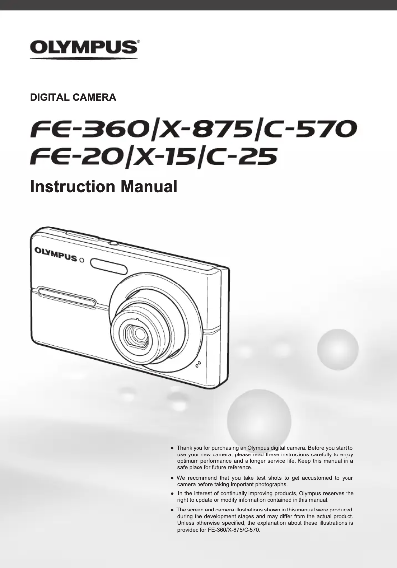 Page n°1 - Manuel utilisateur Olympus C-570