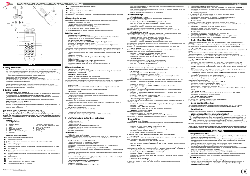Imagen de la primera página del manual del dispositivo TE-5740MTBB