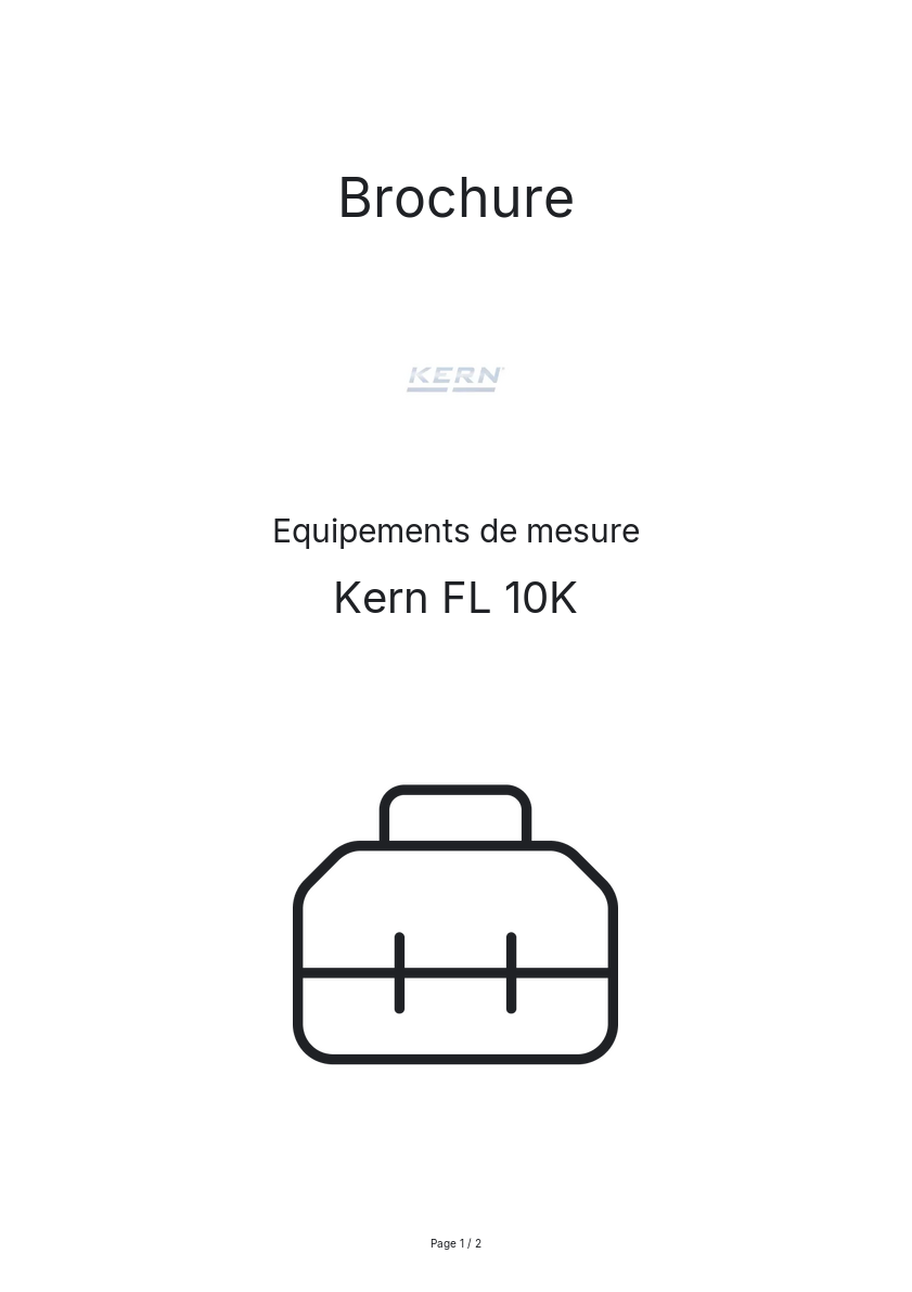 Image de la première page du manuel de l'appareil FL 10K