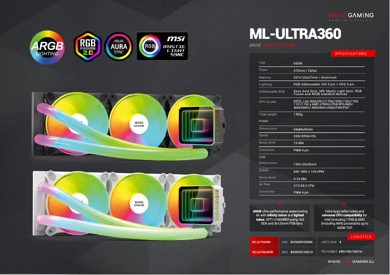 Page n°1 - Fiche technique Mars Gaming ML-ULTRA360