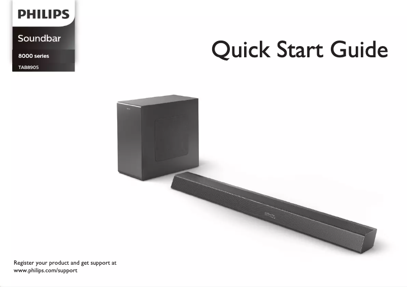 Page 1 de la notice Guide de démarrage rapide Philips TAB8905
