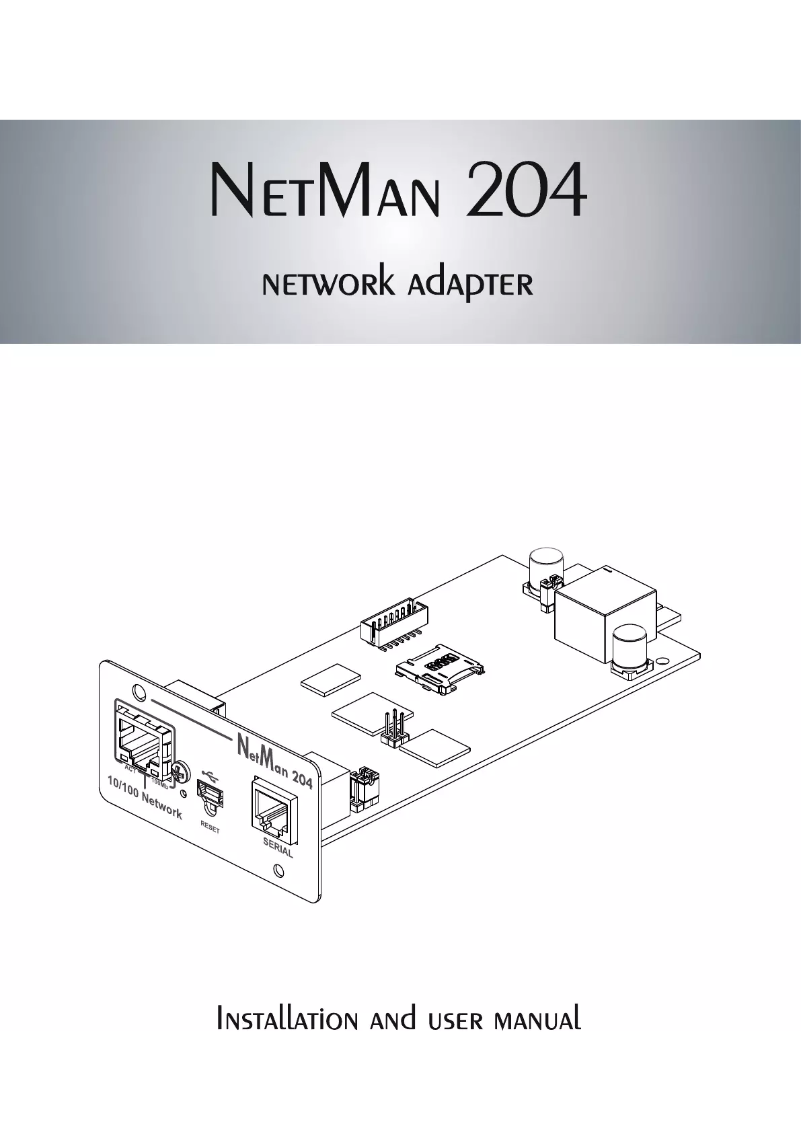 Imagen de la primera página del manual del dispositivo NetMan 204