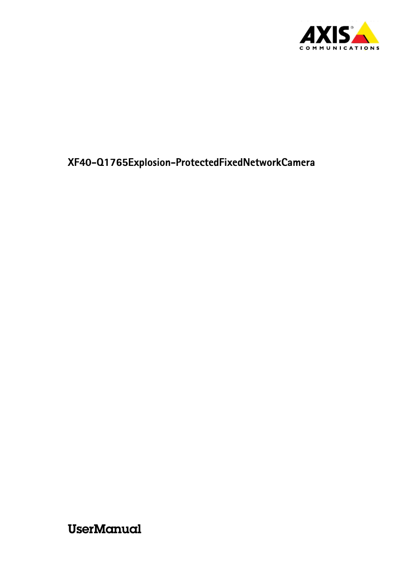 Page 1 de la notice Manuel utilisateur Axis XF40-Q1765 UL -50C