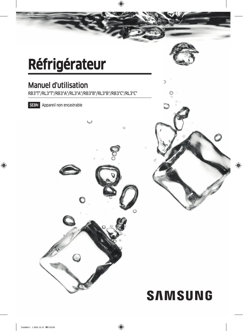 Page 1 de la notice Manuel utilisateur Samsung RB38C7B6A22