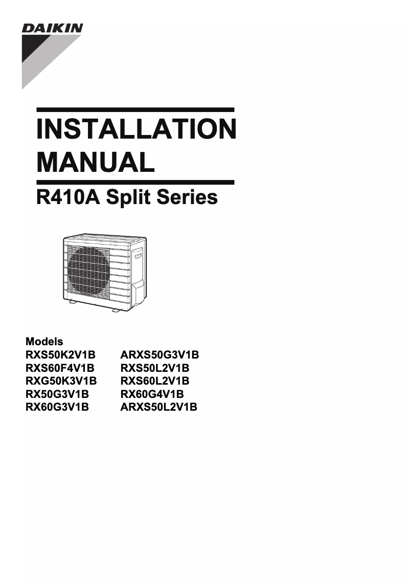 Page n°1 - Manuel utilisateur Daikin RX60G2V1B