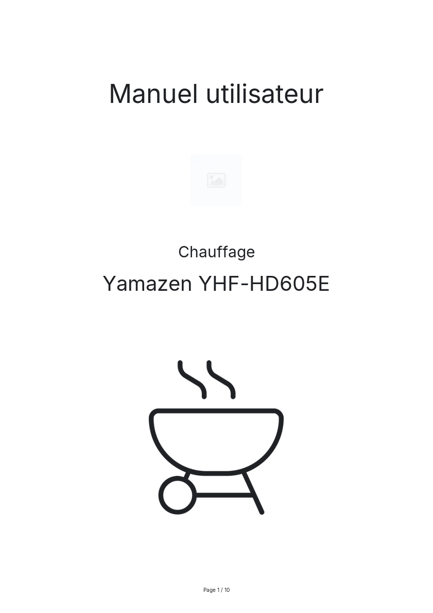 Page n°1 - Manuel utilisateur Yamazen YHF-HD605E