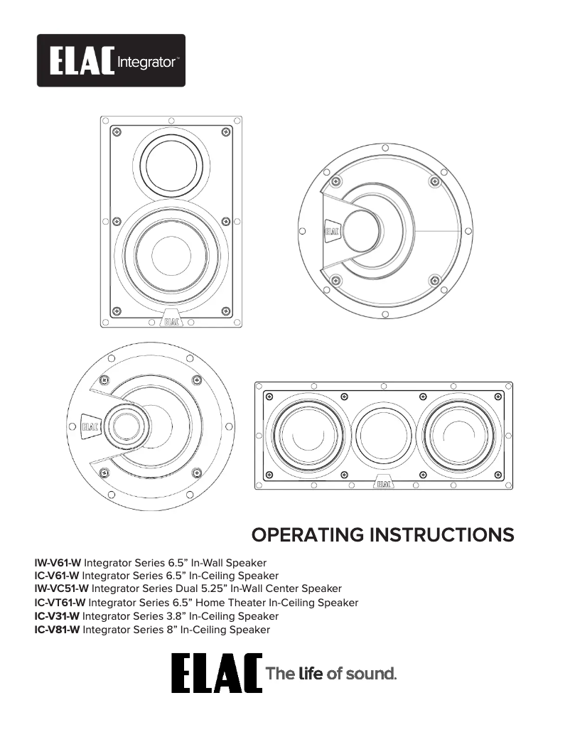 Page n°1 - Manuel utilisateur ELAC Vertex I IC-V81