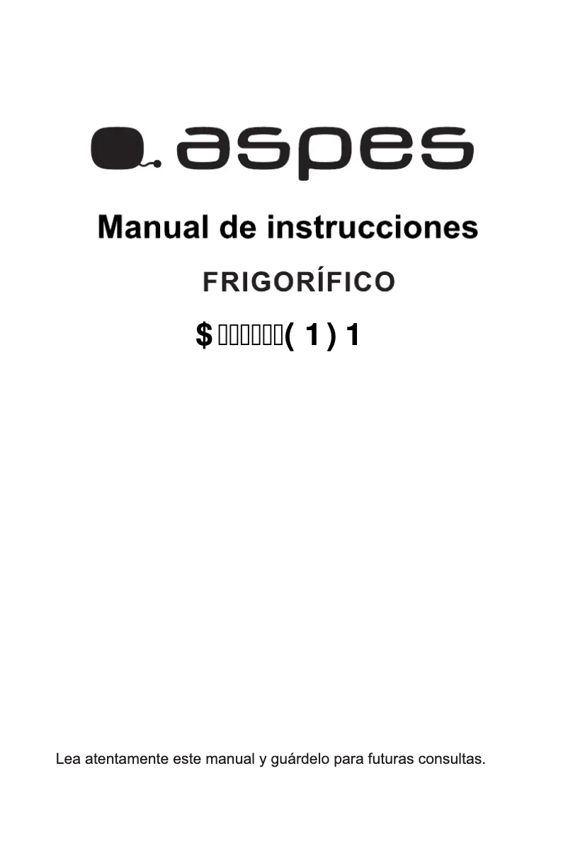 Page n°1 - Manuel utilisateur Aspes A419900ENFN