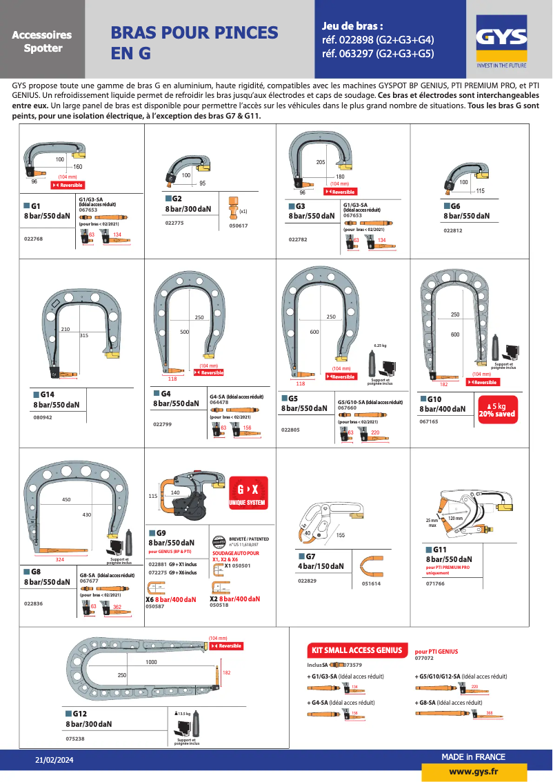 Page n°1 - Manuel utilisateur GYS G11