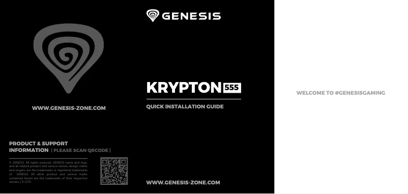 Page 1 de la notice Manuel utilisateur Genesis Krypton 555
