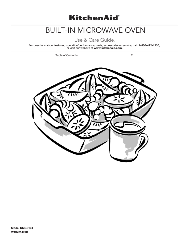 Page 1 de la notice Manuel d'utilisation et d'entretien KitchenAid KMBS104EBL