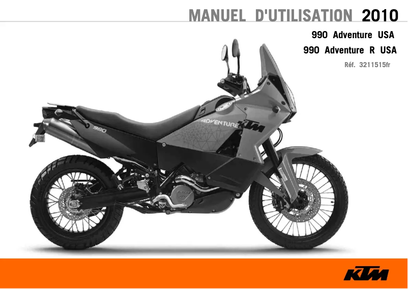 Page 1 de la notice Manuel utilisateur KTM 990 Adventure (2010)