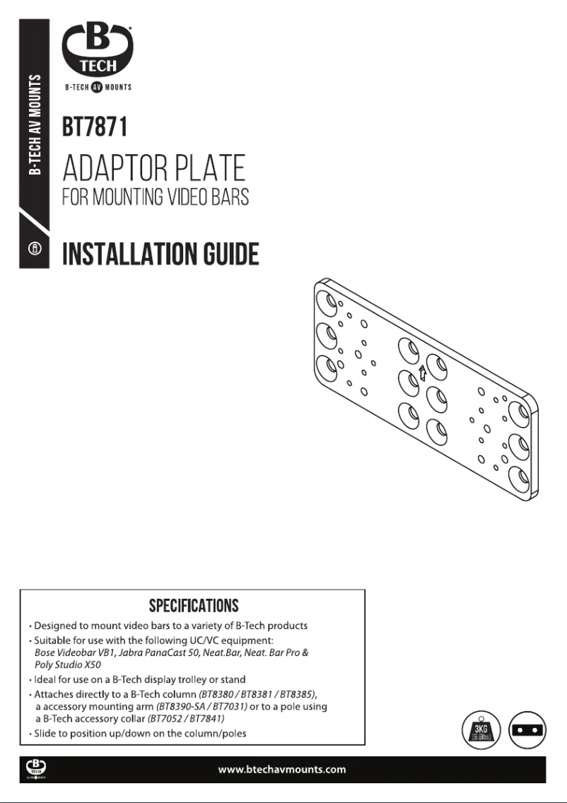 Image de la première page du manuel de l'appareil BT7871