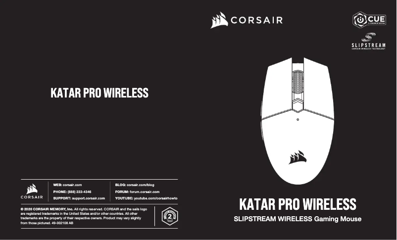 Page n°1 - Manuel utilisateur Corsair Katar Pro Wireless
