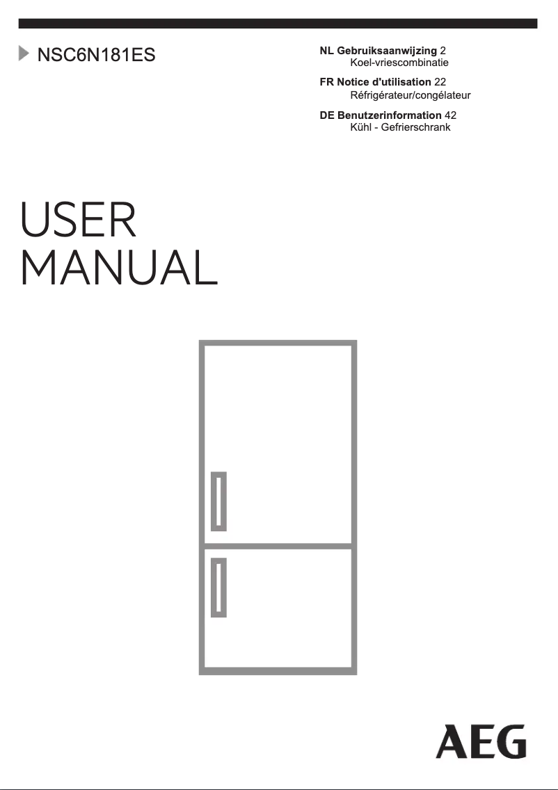 Page n°1 - Manuel utilisateur AEG NSC6N181ES