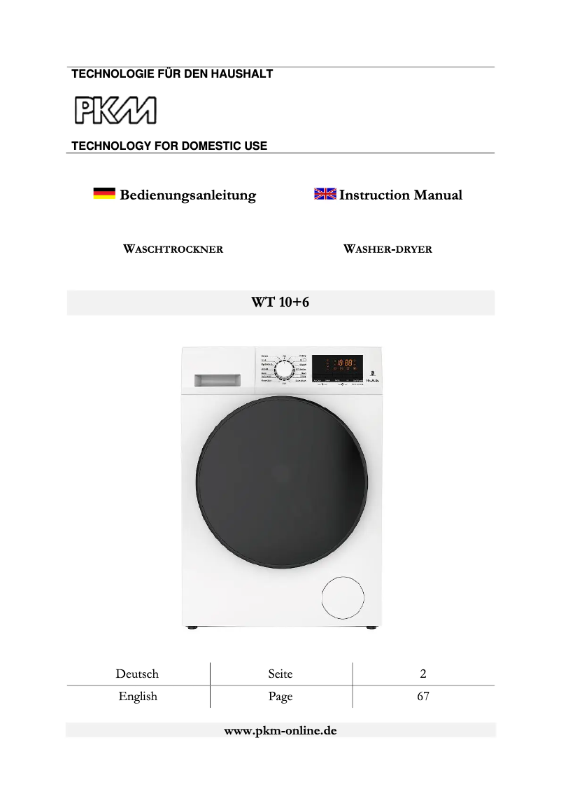 Image de la première page du manuel de l'appareil WT10+6