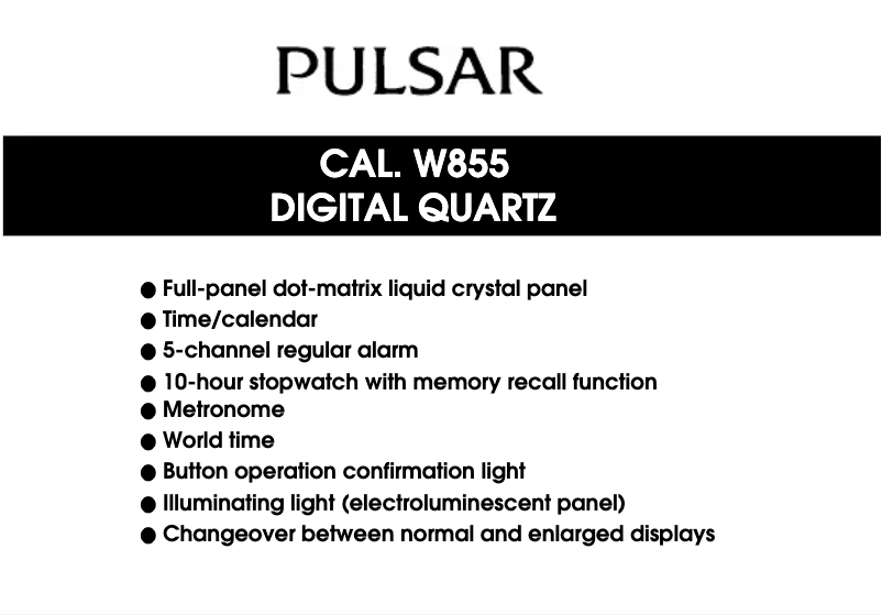 Imagen de la primera página del manual del dispositivo W855