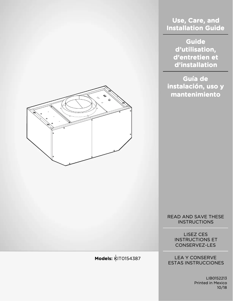 Page 1 de la notice Guide d'installation Elica Leone ELN148SS