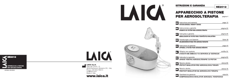 Page 1 de la notice Manuel utilisateur Laica NE2012
