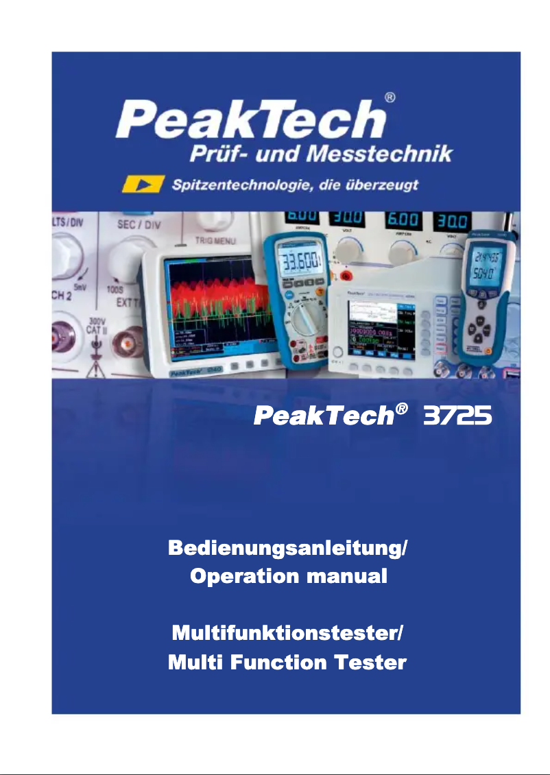 Page 1 de la notice Manuel utilisateur PeakTech 3725