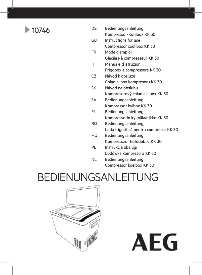 Page n°1 - Manuel utilisateur AEG KK 30
