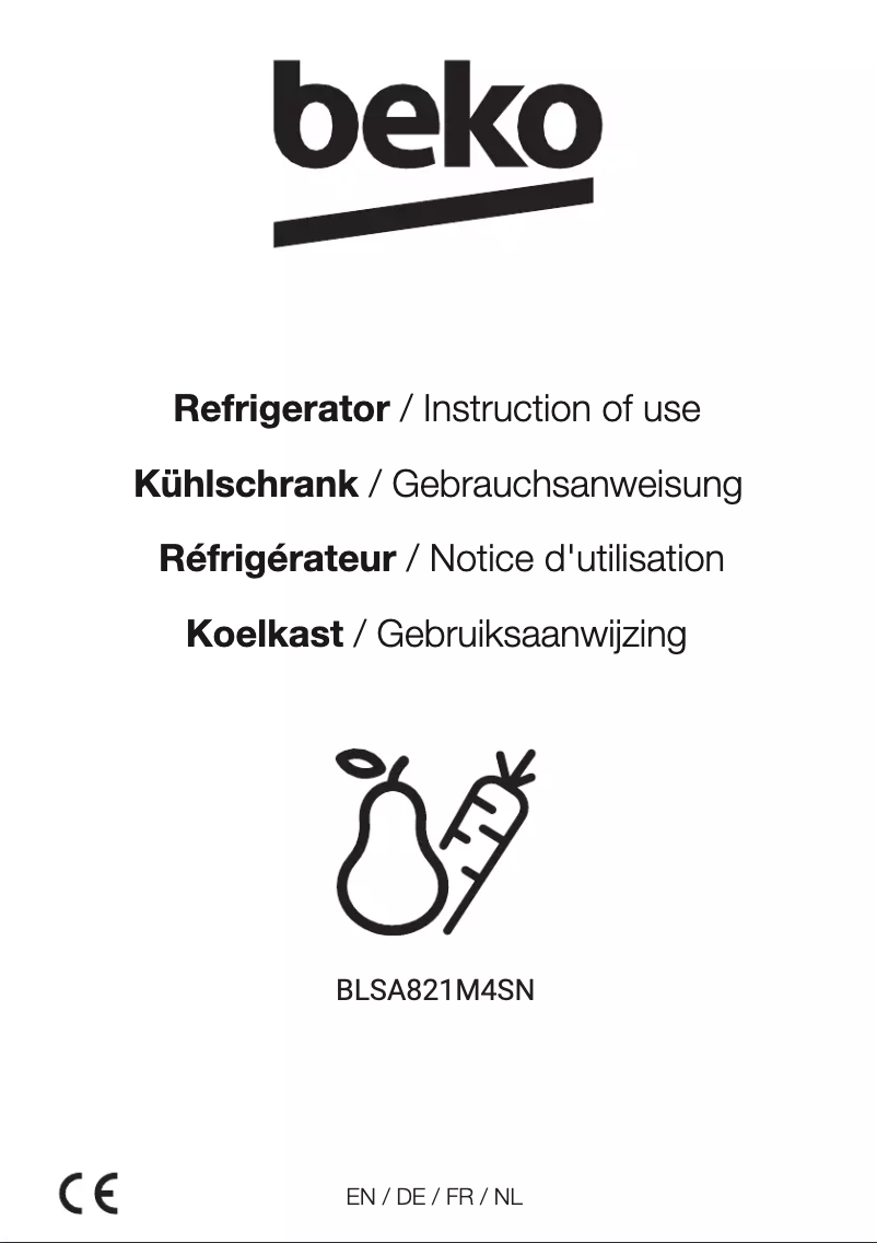 Image de la première page du manuel de l'appareil BLSA821M4SN