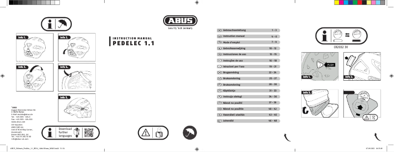 Page 1 de la notice Mode d'emploi Abus Pedelec 1.1