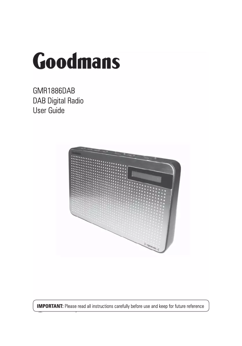 Page 1 de la notice Manuel utilisateur Goodmans GMR1886DAB