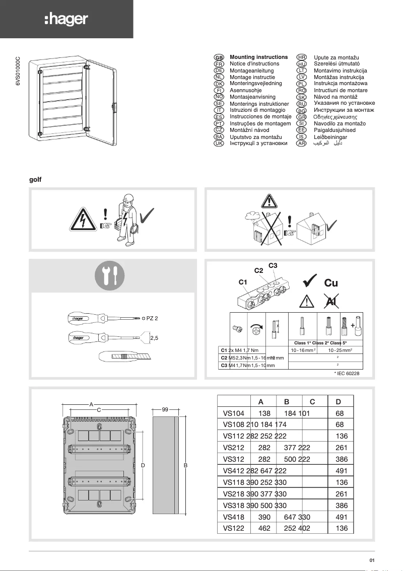 Page n°1 - Manuel utilisateur Hager VS318TTQ