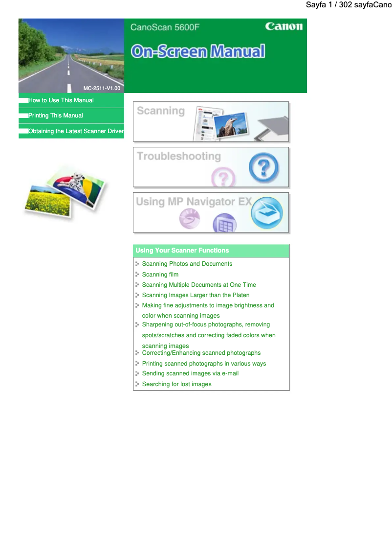 Page 1 de la notice Mode d'emploi Canon CanoScan 5600F