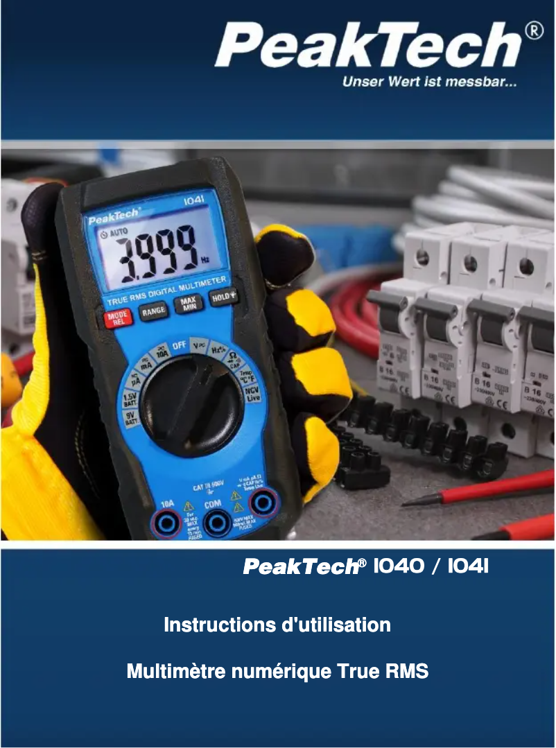 Page 1 de la notice Manuel utilisateur PeakTech 1040