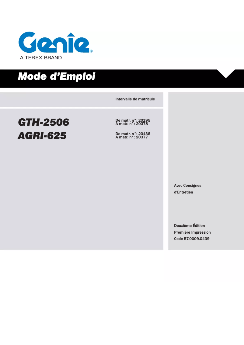 Image de la première page du manuel de l'appareil GTH-2506