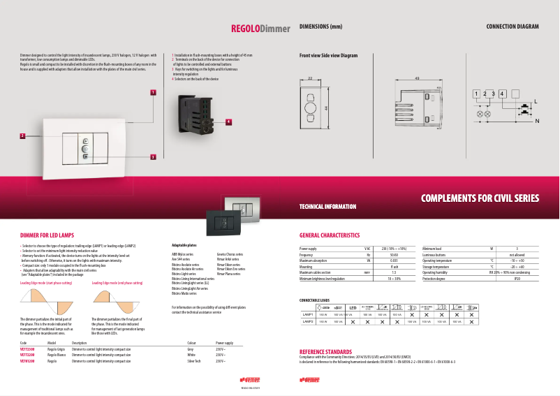 Imagen de la primera página del manual del dispositivo Regolo