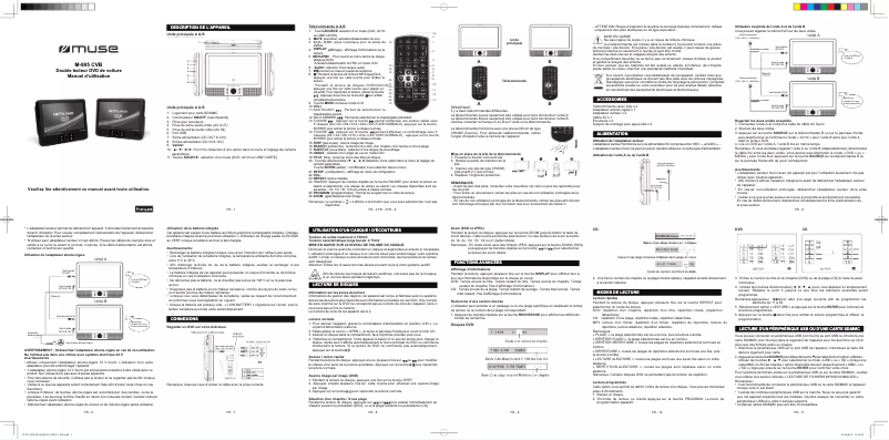 Page 1 de la notice Manuel utilisateur Muse M-995 CVB