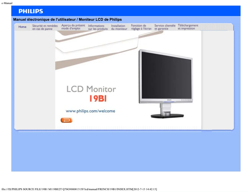 Image de la première page du manuel de l'appareil Brilliance 19B1CB