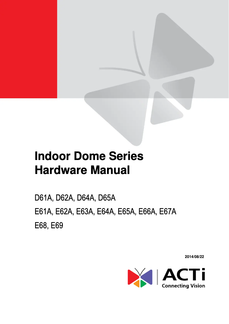 Page n°1 - Manuel utilisateur ACTi E69