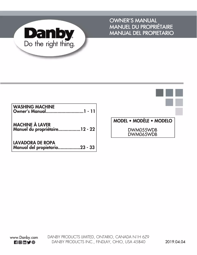 Página 1 del manual Manual de usuario Danby DWM065WDB