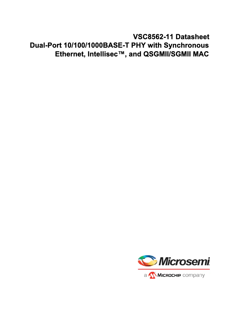 Página 1 del manual Ficha técnica Microchip VSC8562