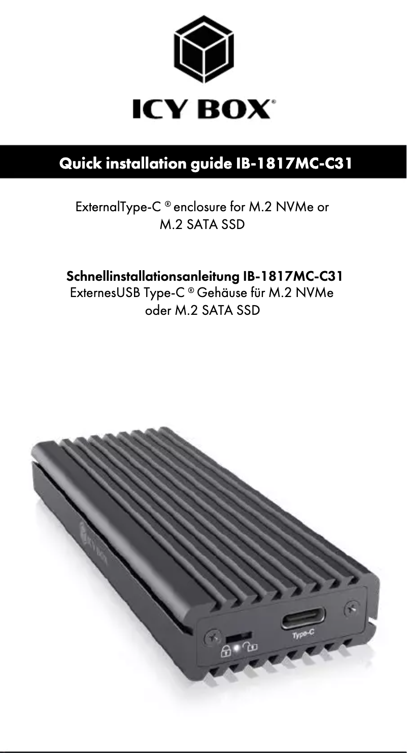 Page n°1 - Manuel utilisateur Icy Box IB-1817MC-C31