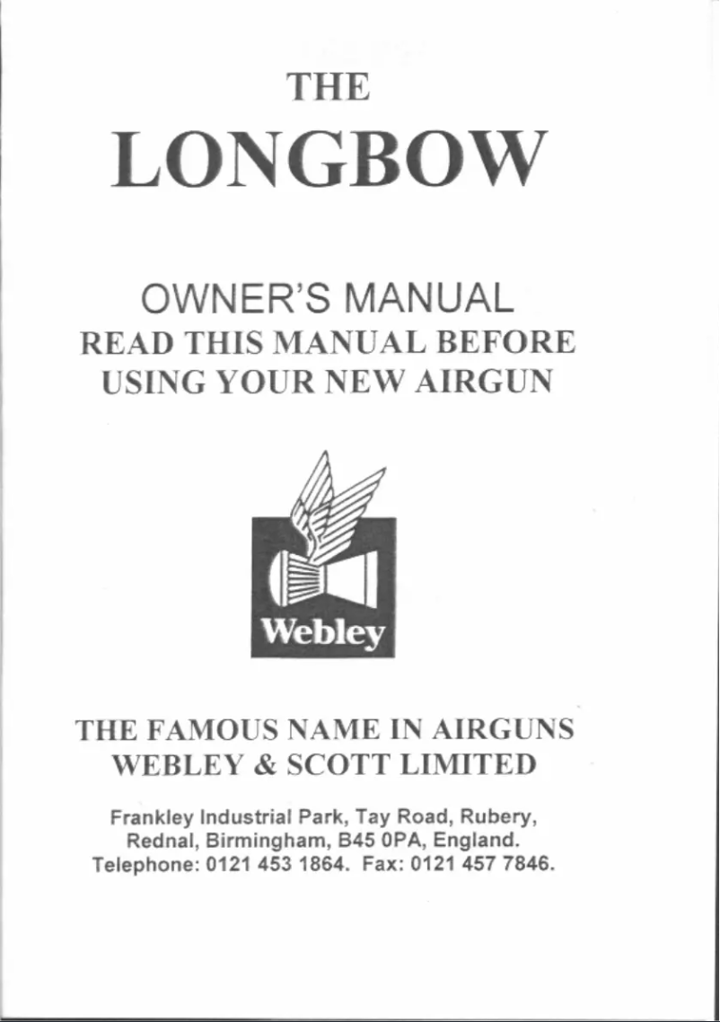 Page n°1 - Manuel utilisateur Webley Longbow