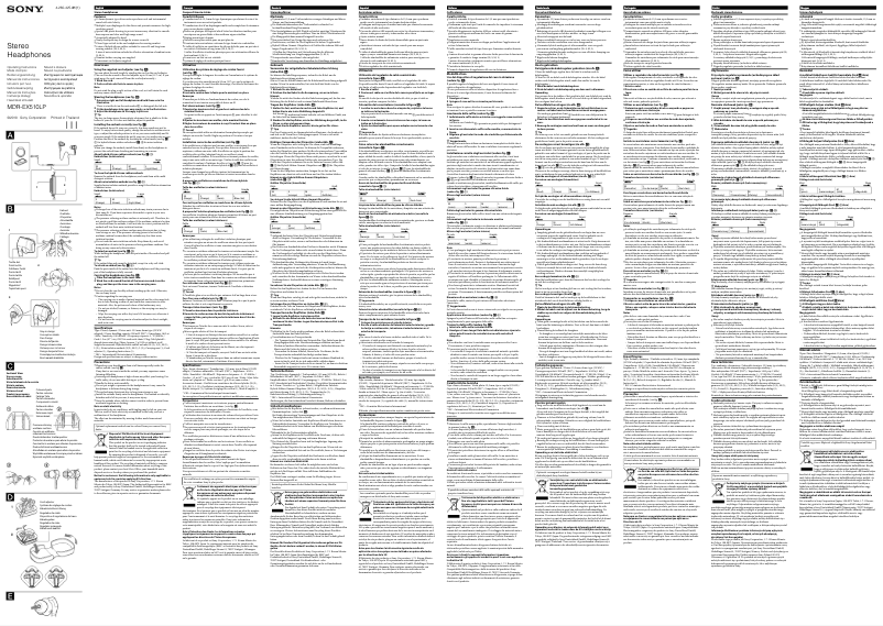 Image de la première page du manuel de l'appareil MDR-EX510LP