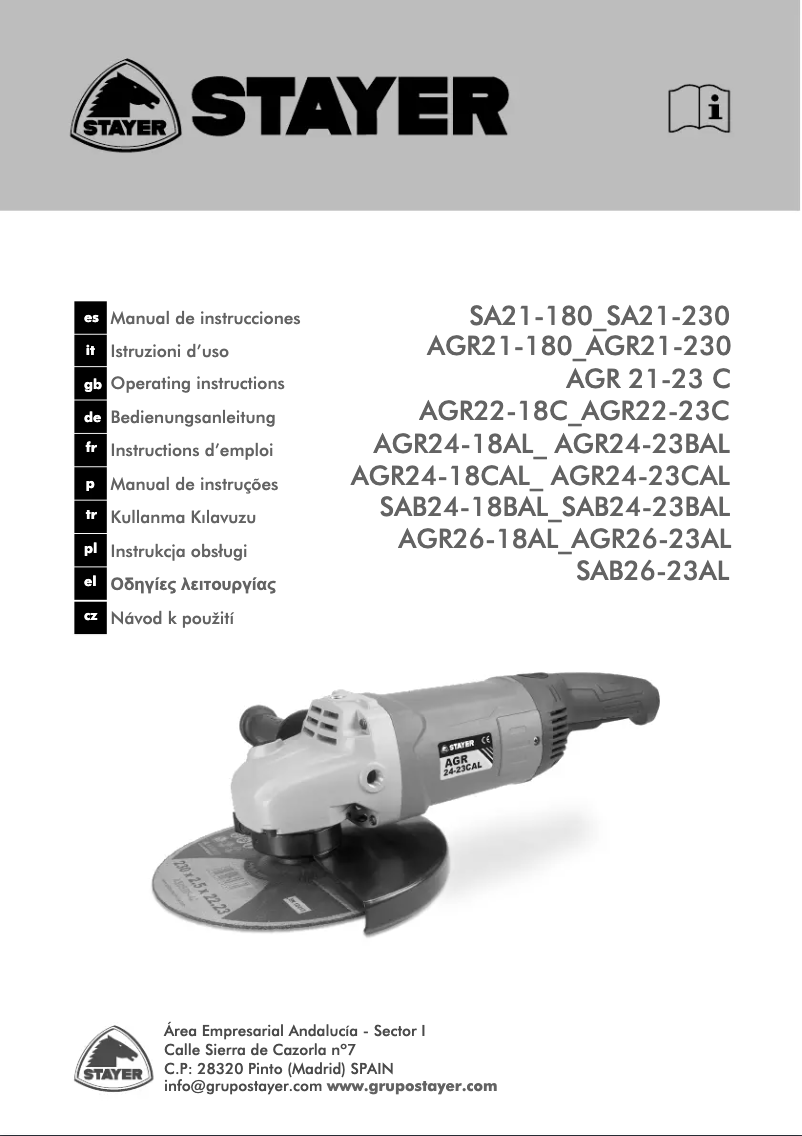 Page 1 de la notice Manuel utilisateur Stayer AGR 21-230