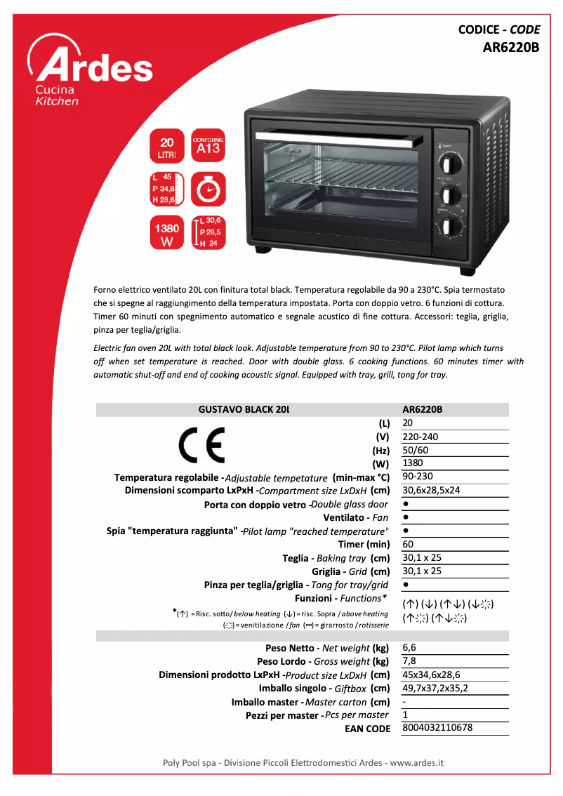 Imagen de la primera página del manual del dispositivo AR6220B