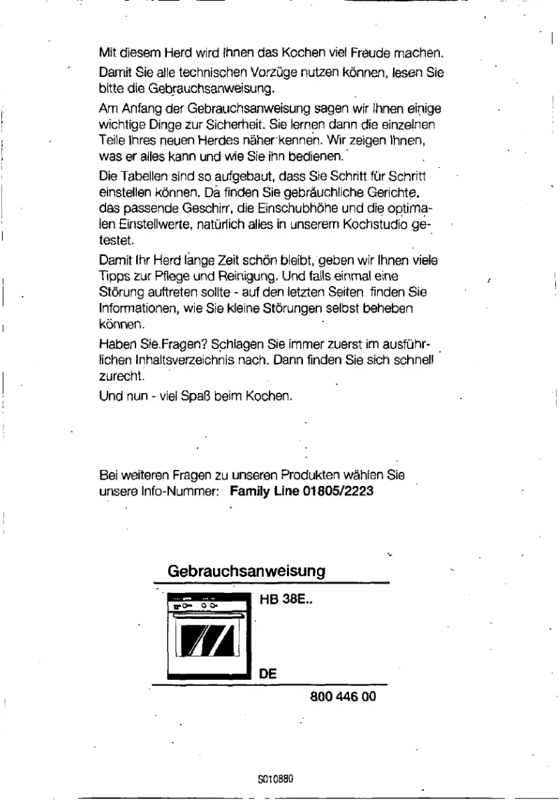 Page 1 de la notice Manuel utilisateur Siemens HB38E24