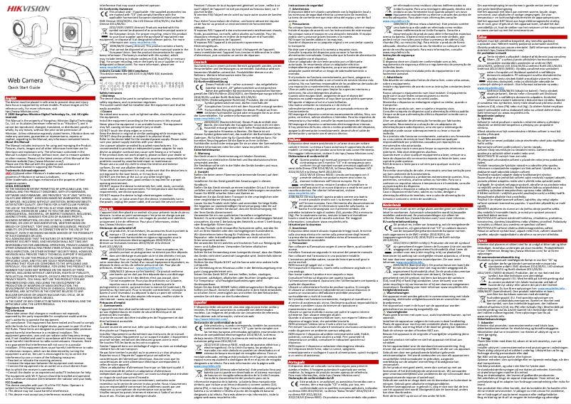 Page 1 de la notice Guide de démarrage rapide Hikvision DS-UA12